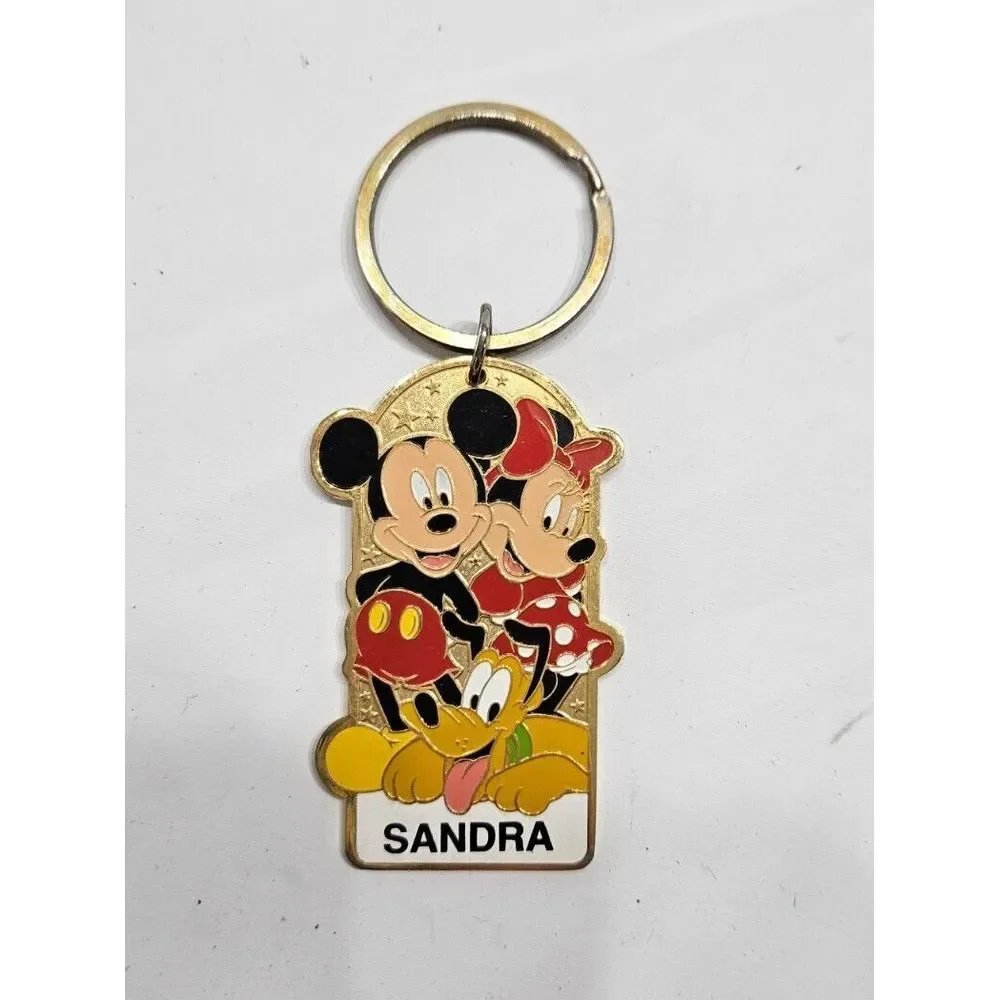 Disneyland Resort Personalized  (Sandra) Mickey Minnie Pluto Key‎ Chain